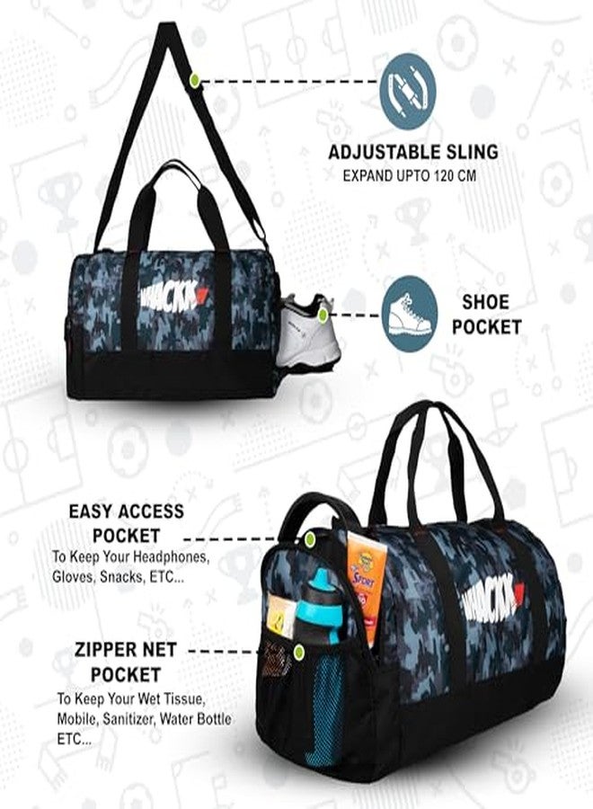 Whackk Cardio 31L Gym Fitness Workout Training Sports Travel Duffle Bag Separate Shoe Pocket Dry Wet Pocket Multipurpose Carry Bag Adjustable Strap Lightweight Sports Kit Men Women (Wild Stone) - Image 4